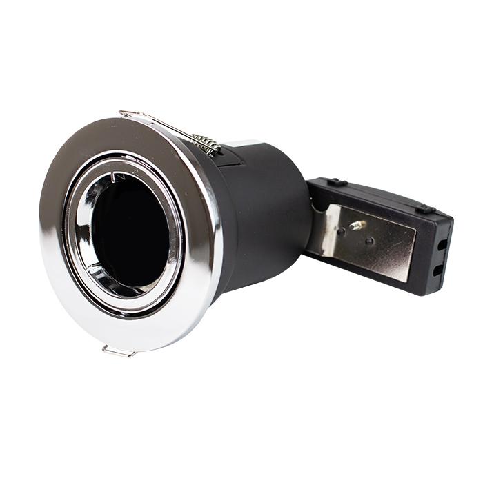GU10 Tilted Spotlight Fitting - IP20 - Quick Connect - Chrome
