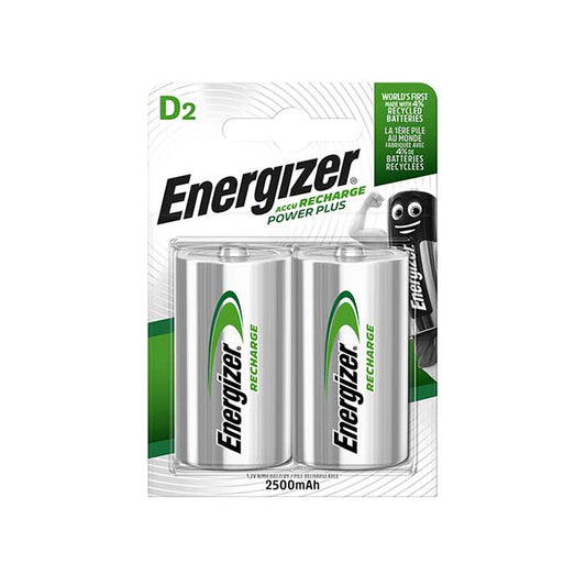 Energizer Power Plus D Batteries - Rechargeable - 2 Pack
