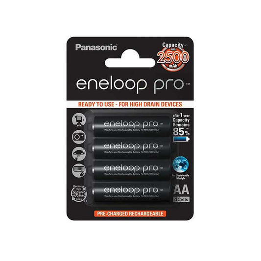 Panasonic Eneloop Pro AA 2500mAh Batteries - Pack of 4